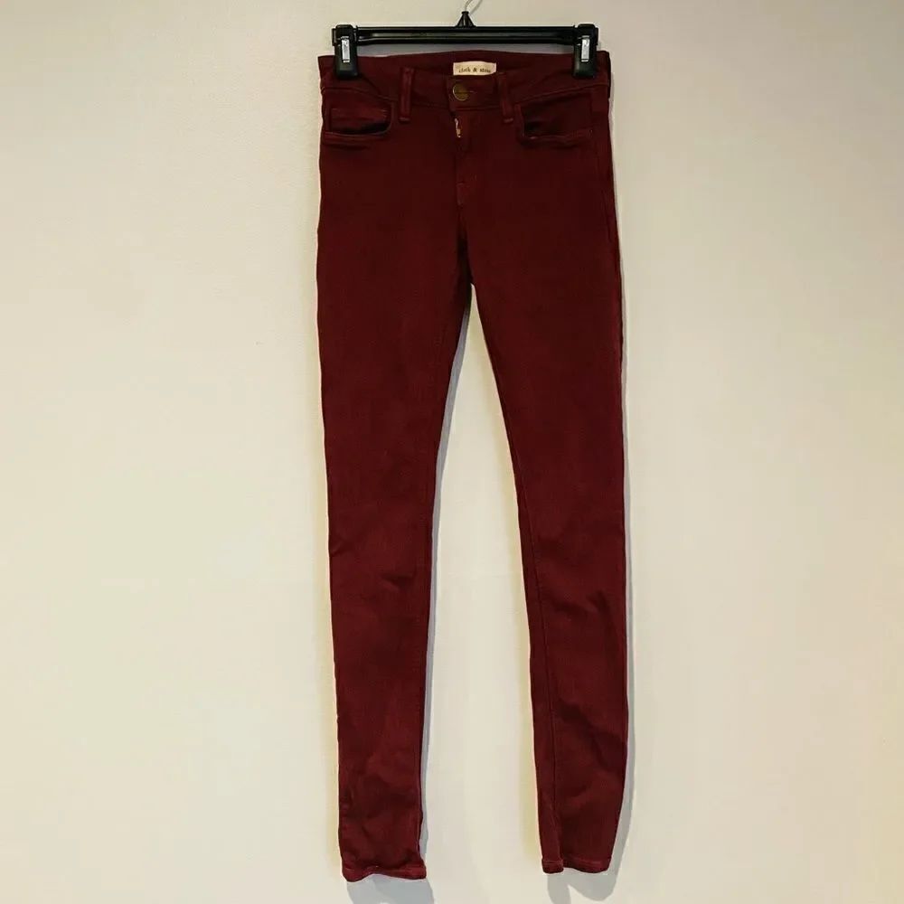 Cloth & Stone Burgundy Super Stretch Legging Jeans Size 26
